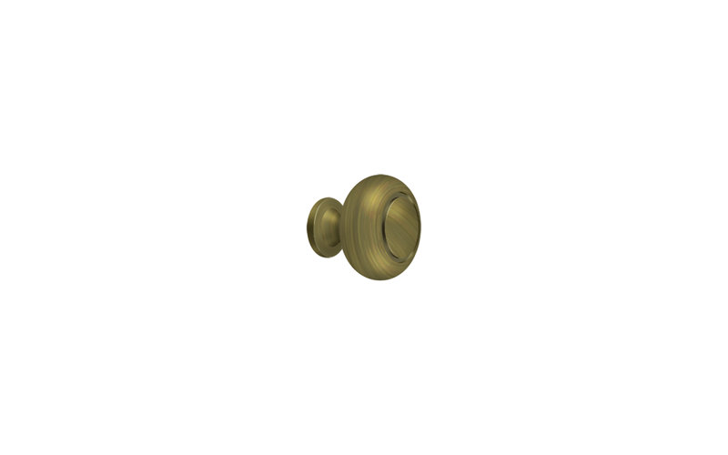 Mushroom Knob, Antique Brass