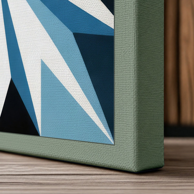 Star Geometric - Wrapped Canvas, 36x24 - 91.4 x 61.0 cm, Sage Border