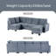 Canapé modulaire à méridienne rembourré 4 pièces Alajia-753609849