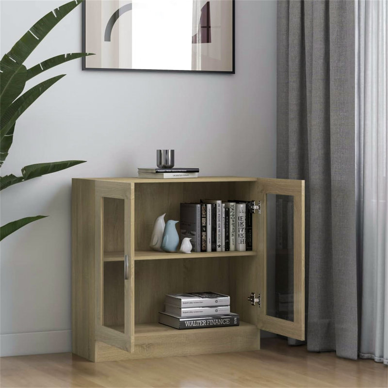 Iemanja 80cm H x 82.5cm W Standard Bookcase, Oak/Clear