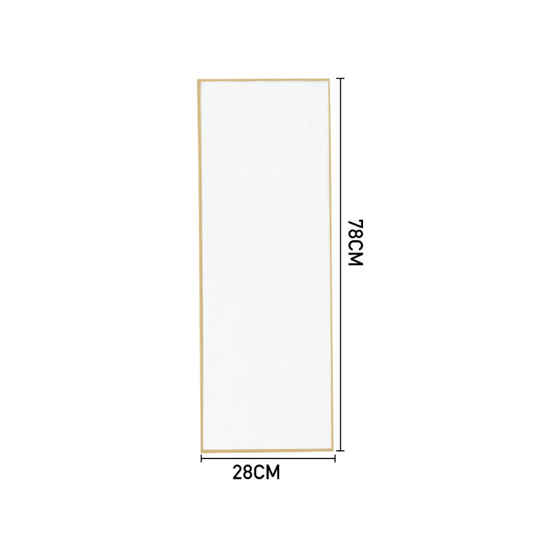 Heulyn Rectangle Metal Frame Over the Door Full Length Mirror, Gold, 78cm x 28cm