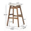 Wood Backless Stools Set Of 2 With Footrest