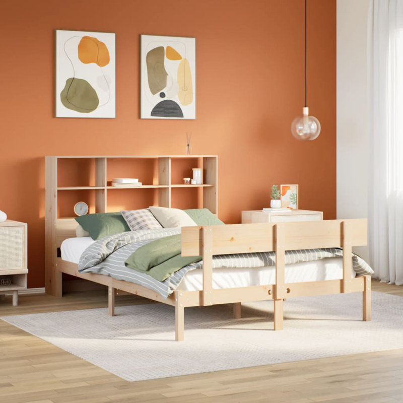 Brickerville Solid Wood Bed, 160 x 200cm, White