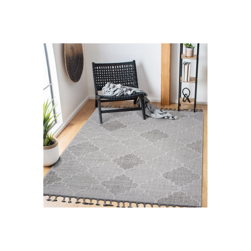 Collection 4X6 Trellis Indoor/Outdoor Area Rug, Rectangle 4' x 6', Gray