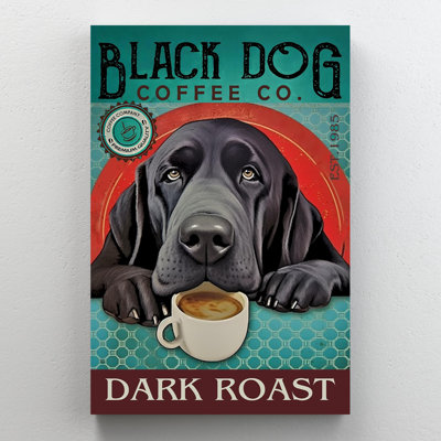 Black Dog Coffee Co - 1 pièce, impression sur toile tendue