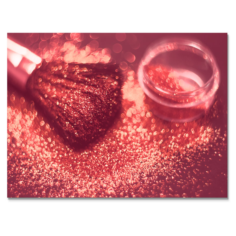 Red Glitter Sparkle - œuvre d'art sur toile Glam, H 12 po x l 20 po x P 1 po, Toile tendue