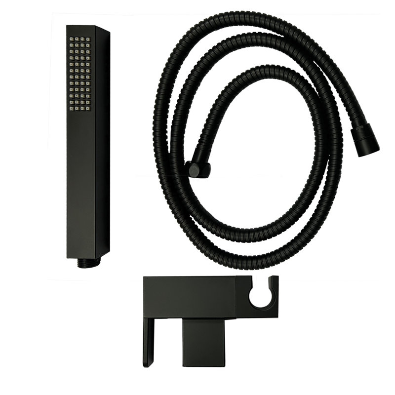 Pomme de douche coulissante double / standard 2,5 GPM GPM, Noir mat
