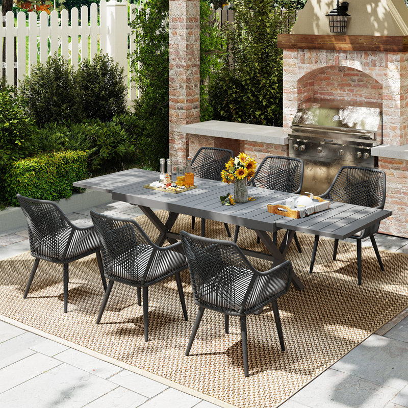 7- Piece Outdoor Dining Set With Extendable Table