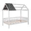 Lit simple en bois avec clôture-124151141