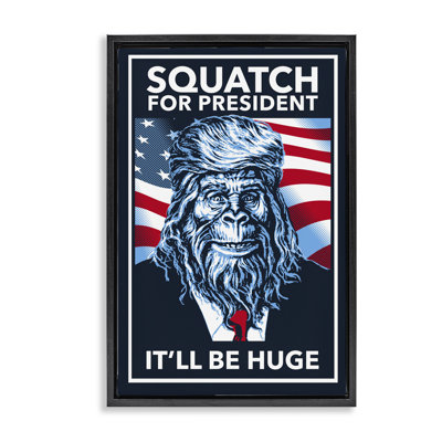 Funny Mythical President Framed Floater Canvas by Jedco Brands, Inc.