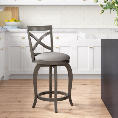 Brumback Swivel Upholstered Counter Stool