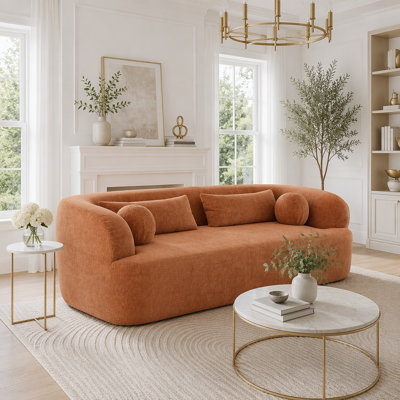 Chenille Upholstered Couch, No Assembly Required, High-Density Foam Cloud Sofa for Modern Living Rooms and Apartments