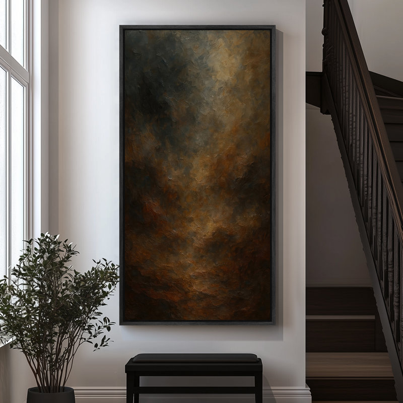 «Dark Dramatic Clouded Sky Abstract Atmosphere», reproduction d'art sur toile encadrée, H 60 po x l 30 po x P 1,5 po, Noir