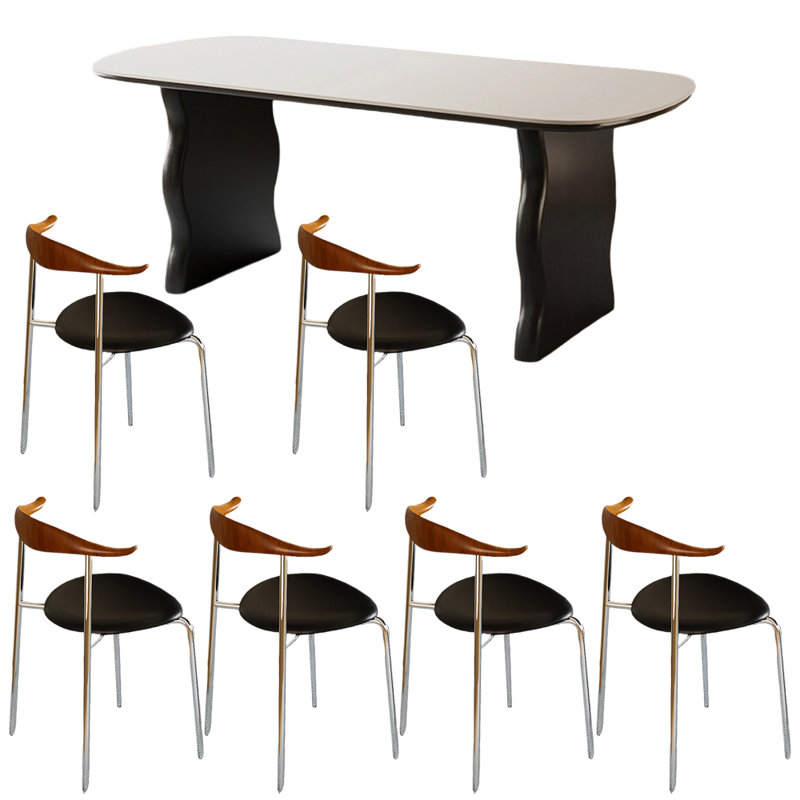 Ensemble de table de salle à manger rectangulaire de style français, H 29,5 po x L 70,9 po x l 31,5 po