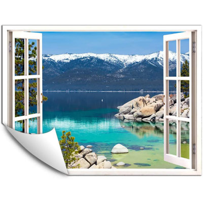 Window White Scenery Peel & Stick Vinyl