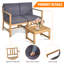 Richelieu 2 - Person Acacia Wood Patio Dining Set with Rectangular Table