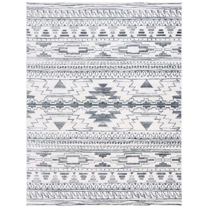 Lowrey Ivory/Gray Rug, Rectangle 8' x 10'