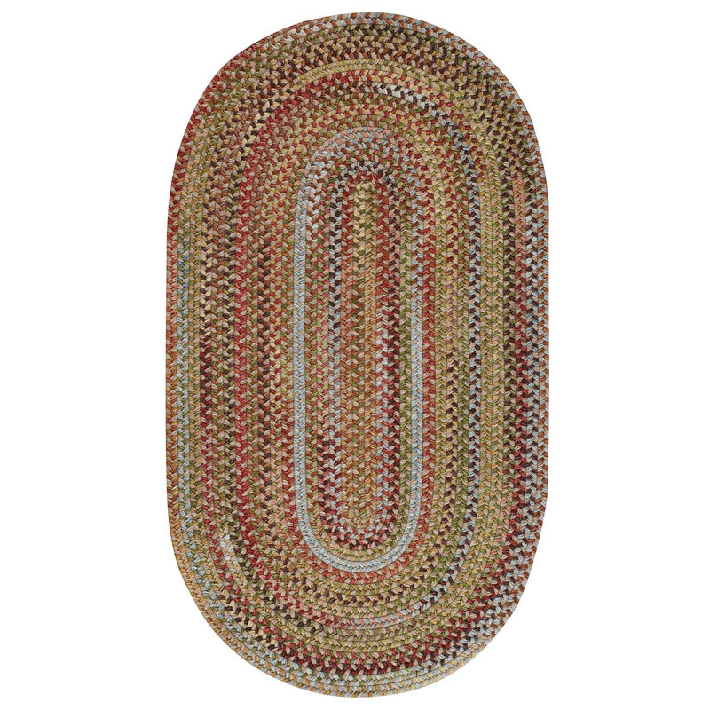 Tapis brun en laine à motif géométrique Phoebe, Ovale 7 pi x 9 pi