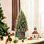 Arbre de Noël miniature avec pointes floquées et décorations des Fêtes, pomme de pin décorative