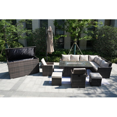 10 - Person Patio Conversation Set with Cushions
