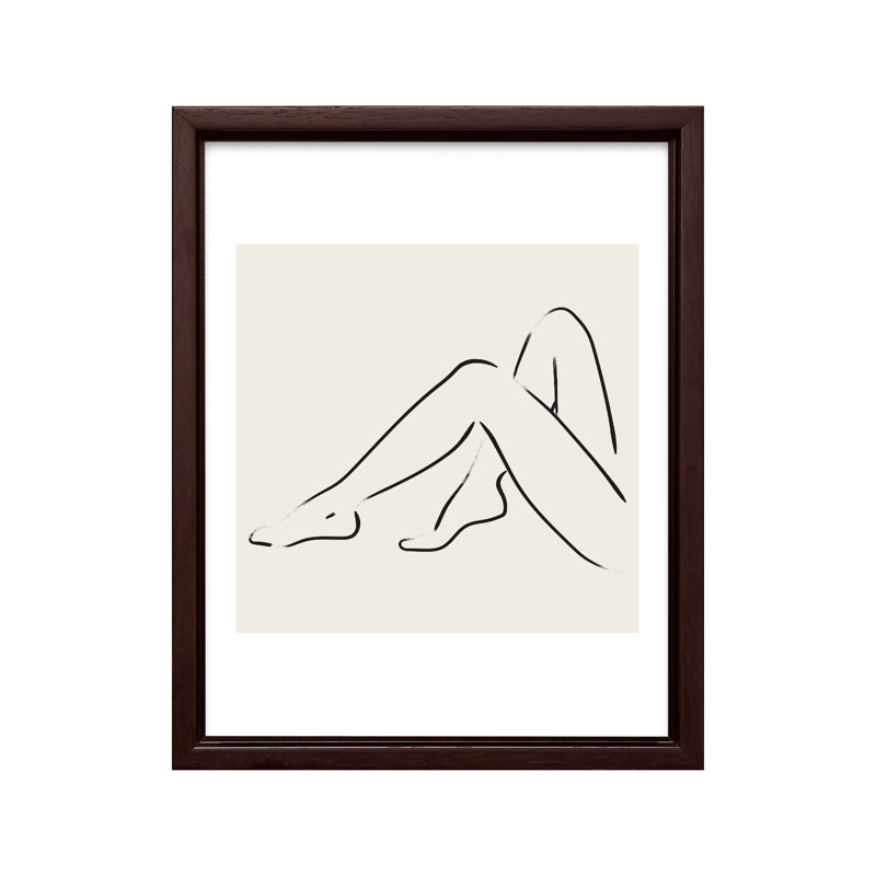 Silhouette nue n ° 3, Canevas, H 12 po x l 16 po, Encadrement brun