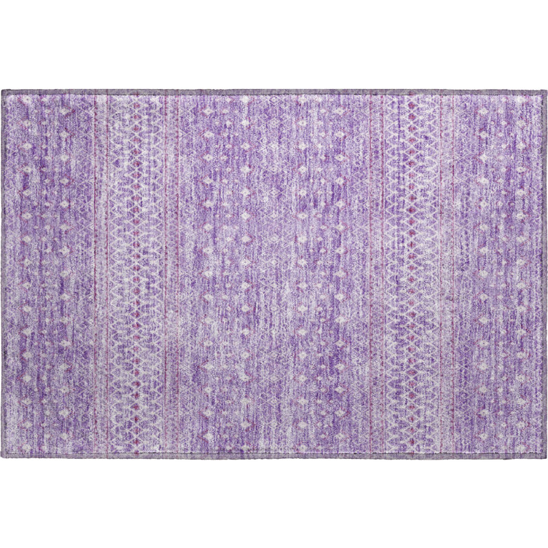 Premium Machine Washable Prisco Lavender Rug, Rectangle 1'8" x 2'6"