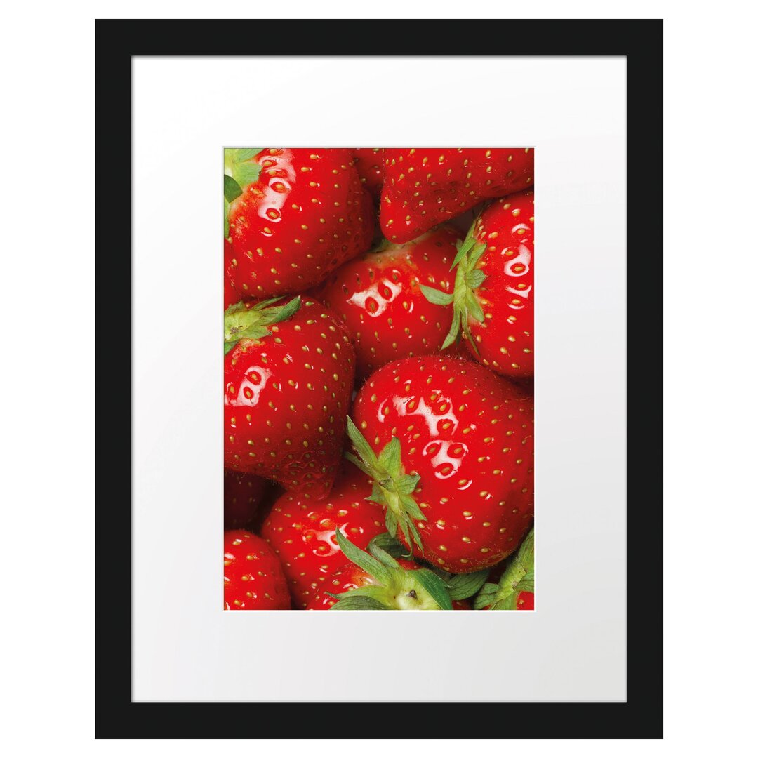 Gerahmtes Poster Fruchtig frische Erdbeeren