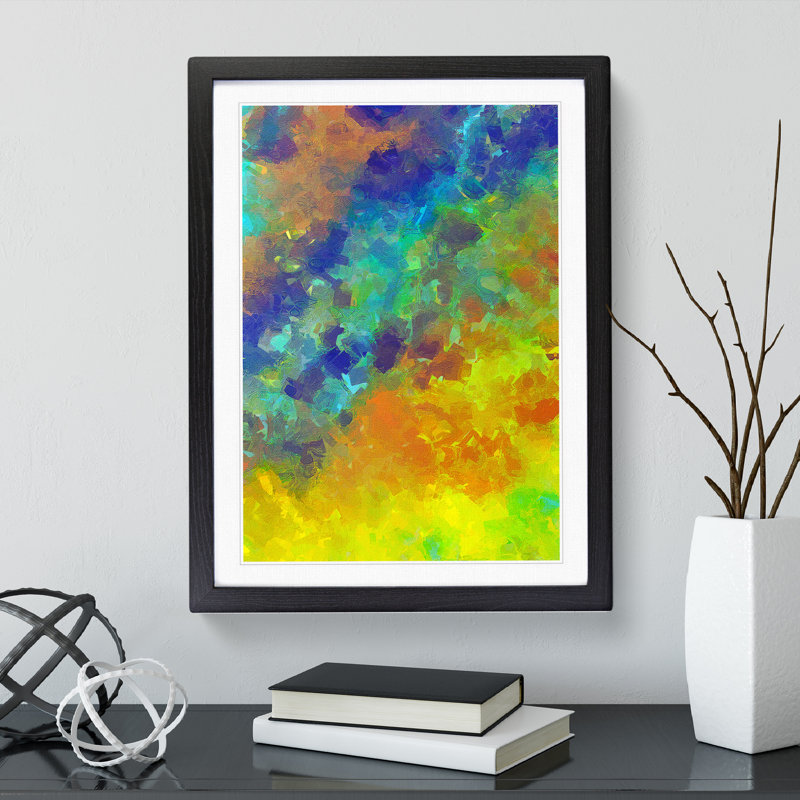 Many Rivers Abstract - Framed Print, Black Framed, 46cm H x 34cm W x 2cm D