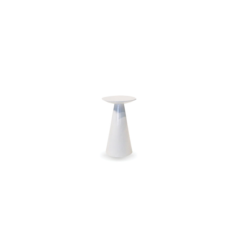 Tower Wood Medium End Table, High Gloss White, 16" H x 10" W x 10" D