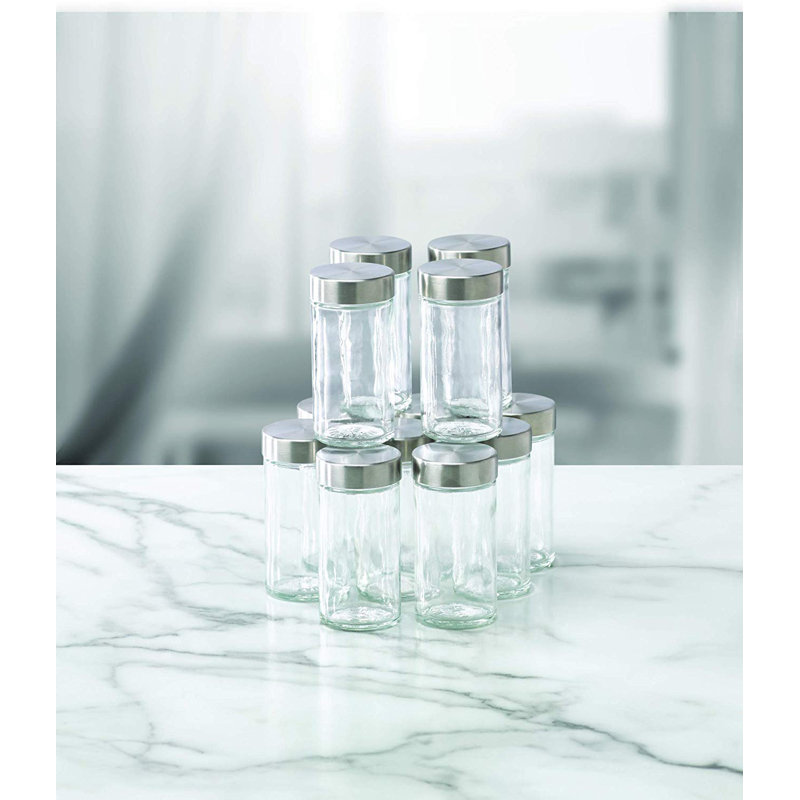 Kamenstein Empty Jars With Silver Cap, 3-Ounce