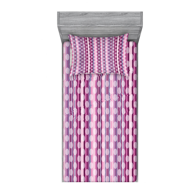 Microfiber Striped Sheet Set, Twin Sheet Set with Fitted Sheet