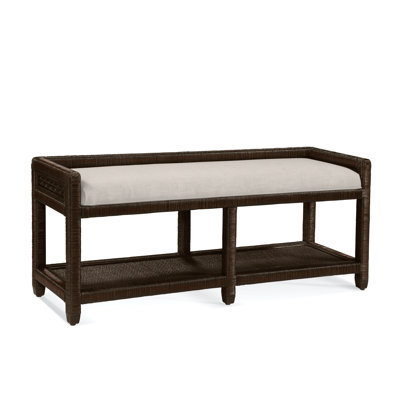 Glinda Wicker Shelves Storage Bench by Birch Lane