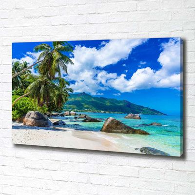Seychelles Beach - Wrapped Canvas Print