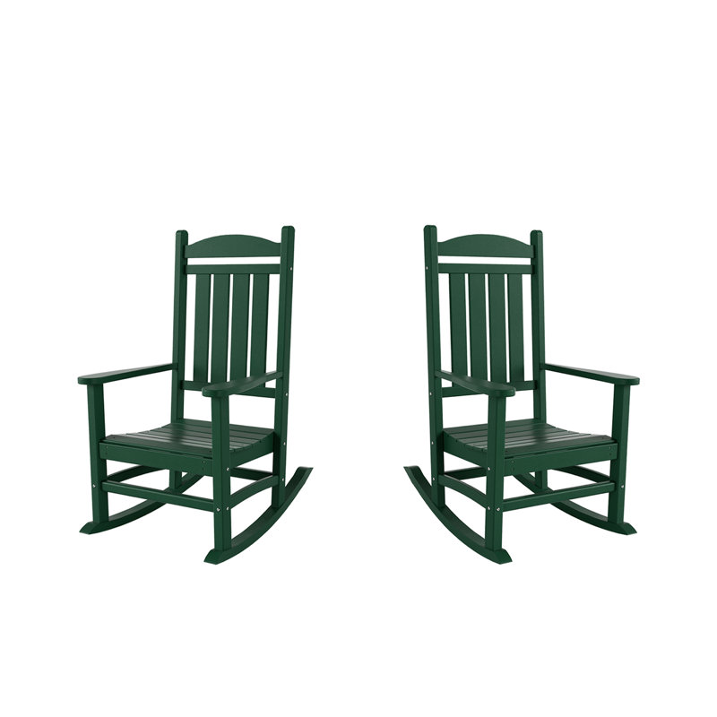 Chaise berçante d'extérieur en plastique Laguna, Vert foncé