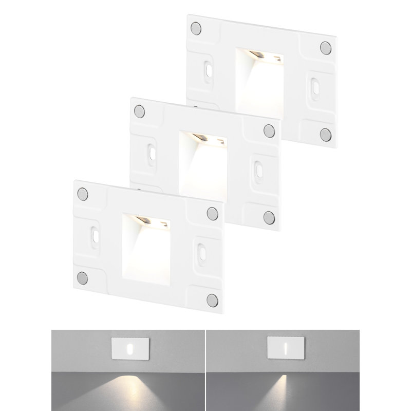 LED Horizontal 5CCT Step Lights, Replaceable Magnetic Faceplat Indoor Stair Light, Dimmable, 2.83“H x 4.72“W x 1.34“D