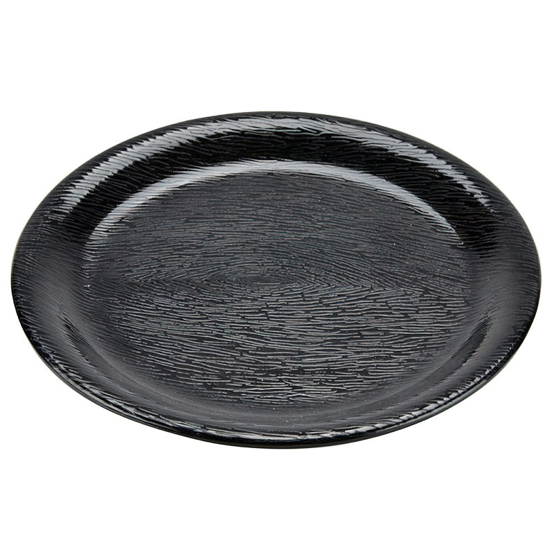 GET NP-6-BK Melamine Narrow Rim Dessert Plate, 6.5", Black (Set of 12)
