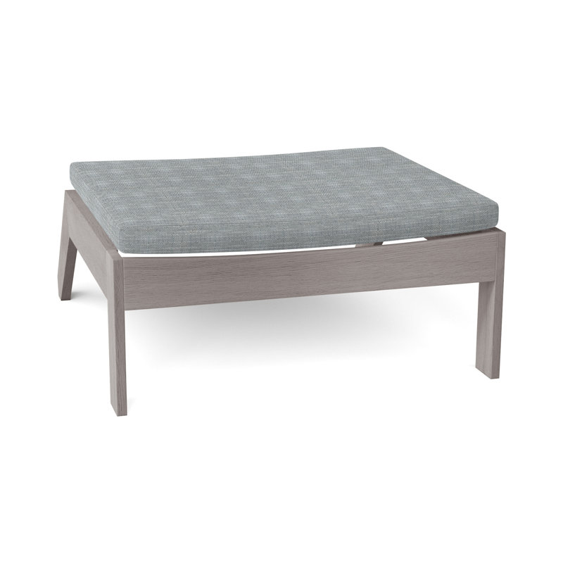 Repose-pieds Ashland en teck Adirondack - Huître, Pas de soudure, InsideOut® Rollo ‑ lin argent, Huître teck