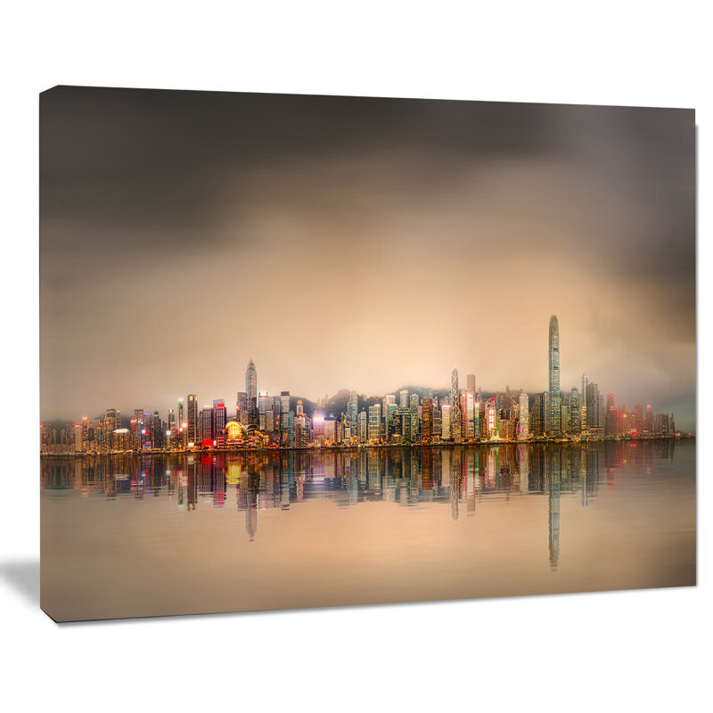 « singapour financial district skyscrapers cityscape », art mural sur toile tendue, H 20 po x l 20 po x P 1 po