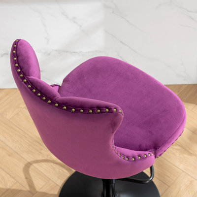 Tabourets de bar pivotants en velours à hauteur de siège réglable de 25 à 33 pouces, base de 17,7 pouces, tabourets de bar rembourrés modernes avec dossier capitonné confortable pour un pub à la maison et un îlot de cuisine, ensemble de 2