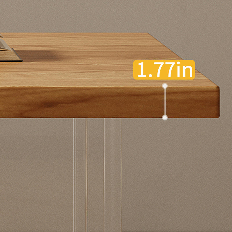 Ash Solid Wood Top Dining Table, 27.55" W x 55.11" L