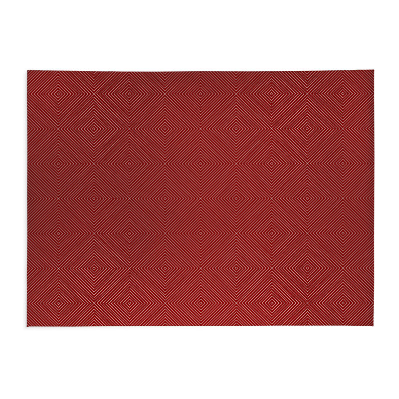 Eye Chev Low Profile Kitchen Mat, Rectangle 4' x 6', Cranberry Red