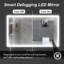 Miroir de salle de bain rectangulaire moderne à éclairage DEL, certifié ETL, avec cadre en aluminium, antibuée et à intensité variable.-1156209917