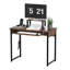 Bureau d'ordinateur moderne avec support pour écran et plateau à clavier coulissant, poste de travail compact pour adultes-134733356-129185183