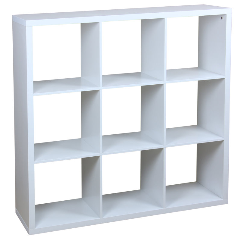 Bibliothèque cubique , (9 tablettes) H 43,7 po x l 43,7 po x P 13 po, Gris
