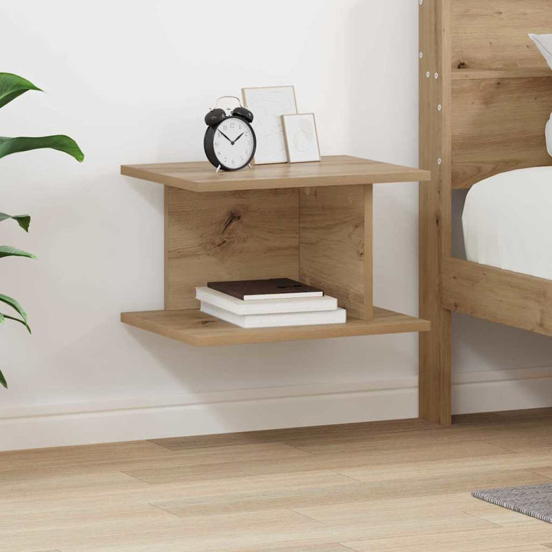 40cm W Manufactured Wood Bedside Table, Taupe