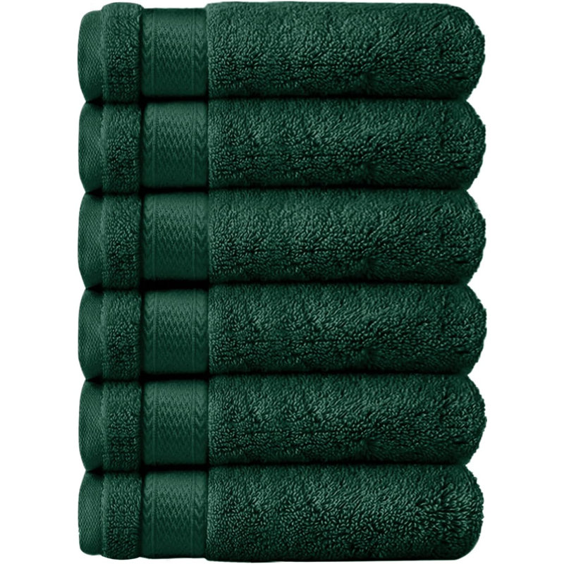 Ensemble de serviettes à main 100% coton de qualité supérieure 16 po x 27 po, Vert foncé