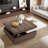 Mohite Modern Square Coffee Table with Rotatable Top, Two Colors Matching and 1 Hidden Storage Space-319303648