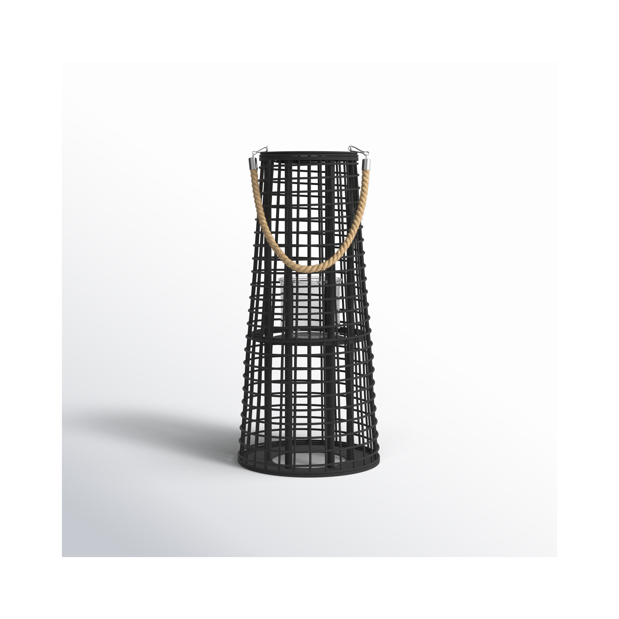Bamboo Floor Lantern, 20.9" H x 9.4" W x 9.4"  D