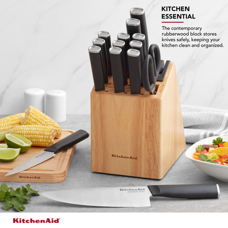  KEEMAKE 15-Piece Kitchen Knife Set with Block, Pro