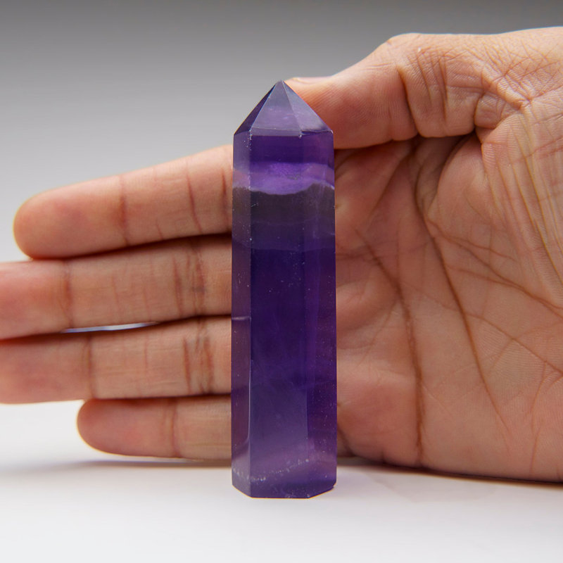Genuine Polished Purple Fluorite Point from China (0.22 Lbs)